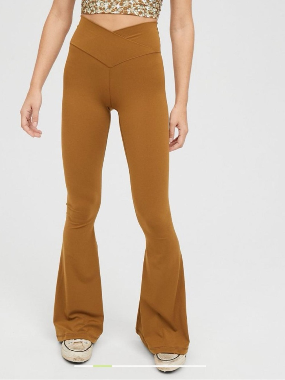 NWT OFFLINE by Aerie Real Me Crossover Flare Leggings – Mustard Yellow – Medium